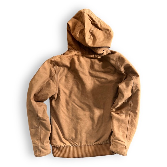 Cathartt Loose Fit Insulated Duck Jacket Brown Ribbed Sleeve Winter Coat M - Picture 3 of 8